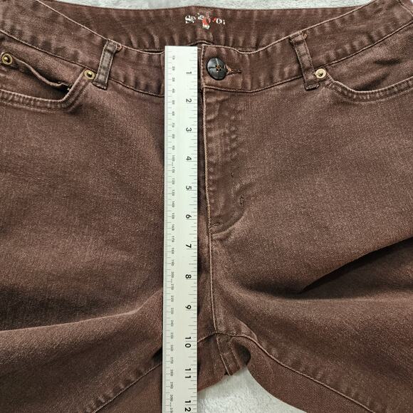 Vintage Style&Co Shorts Womens 10 Brown Stretch Cotton Mid Rise Bermuda Casual - Picture 7 of 10